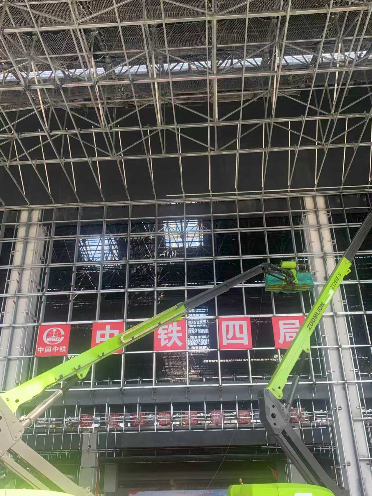 Large steel structure construction project